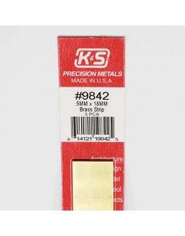 K & S PRECISION METALS - 9842 - 18 MM X 0.5MM BRASS STRIP 3 PCS KS9842