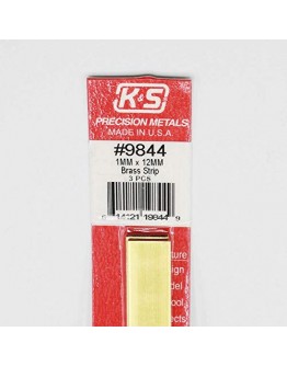 K & S PRECISION METALS - 9844 - 12MM X 1MM BRASS STRIP  3  PCS KS9844