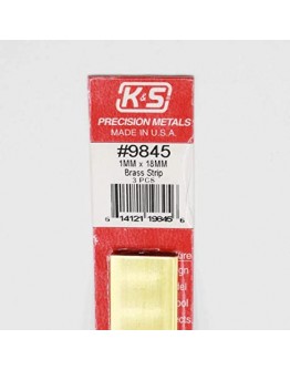 K & S PRECISION METALS - 9845 - 18MM X 1MM BRASS STRIP 3 PCS KS9845