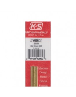 K & S PRECISION METALS - 9862 - 1.5MM BRASS ROD 5 PCS KS9862