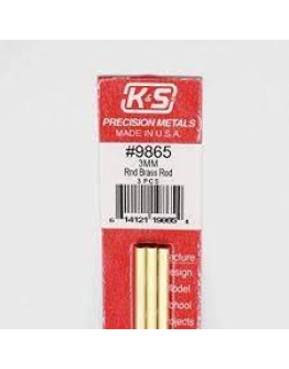 K & S PRECISION METALS - 9865 - 3MM BRASS ROD 5 PCS KS9865