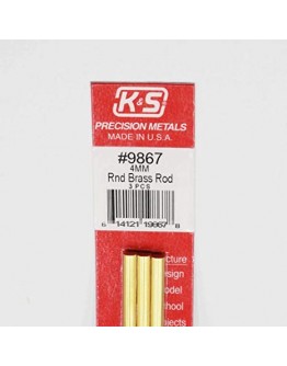 K & S PRECISION METALS - 9867 - 4MM BRASS ROD 3 PCS KS9867