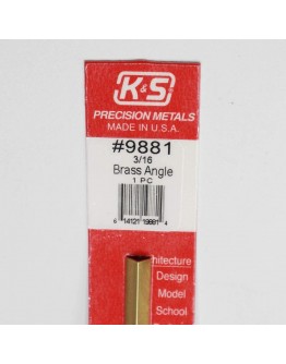 K & S PRECISION METALS - 9881 - 3/16 BRASS ANGLE  1  PCS KS9881