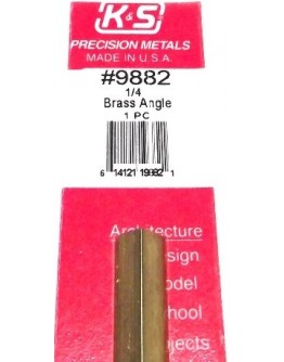 K & S PRECISION METALS - 9882 - 1/4 BRASS ANGLE 1 PCS KS9882