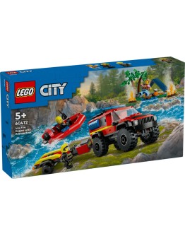 LEGO CITY 60412 4X4 Fire Truck with Rescue Boat
