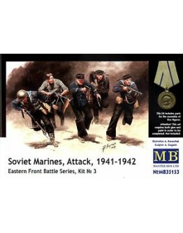 MASTER BOX 1/35 SCALE PLASTIC MODEL KIT 35153 - EASTERN FRONT BATTLE SERIES - SOVIET MARINES ATTACK 1941-1942