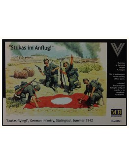 MASTER BOX 1/35 SCALE PLASTIC MODEL KIT 3545 - WW II ERA - STUKAS FLYING - GERMAN INFANTRY, STALINGRAD, SUMMER 1942