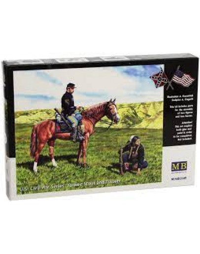 MASTER BOX 1/35 SCALE PLASTIC MODEL KIT 3549 - U.S CIVIL WAR SERIES -YANKEE SCOUT & TRACKER MB3549