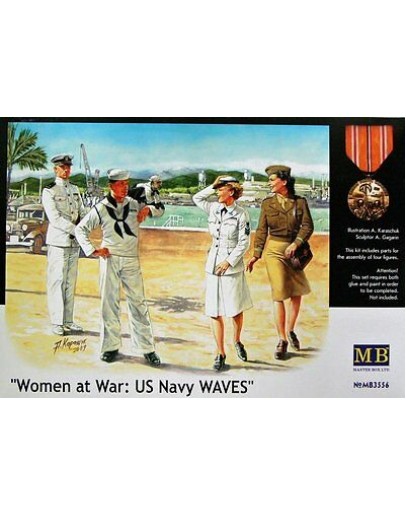 MASTER BOX 1/35 SCALE PLASTIC MODEL KIT 3556 - WW II ERA - WOMEN AT WAR: US NAVY WAVES