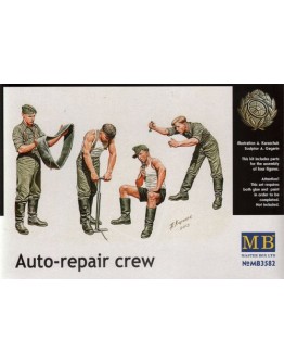 MASTER BOX 1/35 SCALE PLASTIC MODEL KIT 3582 - WW II ERA - AUTO REPAIR CREW