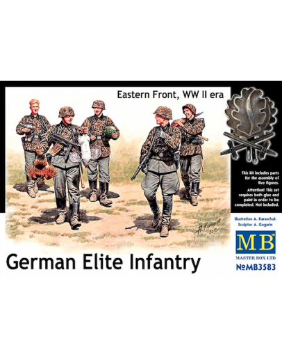 MASTER BOX 1/35 SCALE PLASTIC MODEL KIT 3583 - WW II ERA - GERMAN ELITE INFANTRY - EASTERN FRONT