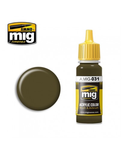 MIG AMMO ACRYLIC PAINT - A.MIG-0031 - SPANISH GREEN-KHAKI (17ML)