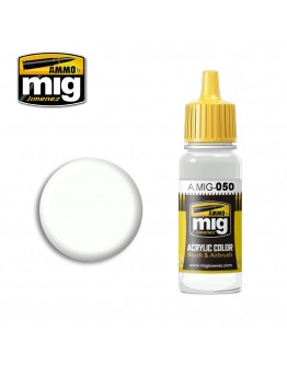 MIG AMMO ACRYLIC PAINT - A.MIG-0050 - MATT WHITE (17ML)