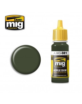 MIG AMMO ACRYLIC PAINT - A.MIG-0081 - US OLIVE DRAB POST WWII (FS24087) (17ML)