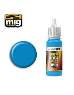 MIG AMMO ACRYLIC CRYSTAL PAINT - A.MIG-0098 - CRYSTAL LIGHT BLUE (17ML)