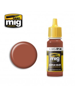 MIG AMMO ACRYLIC PAINT - A.MIG-0914 - RED BROWN LIGHT (17ML)