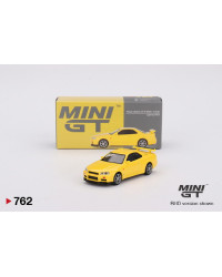 MINI GT 1/64 SCALE DIE-CAST MODEL CAR MGT00762R- NISSAN SKYLINE GT-R [R34] YELLOW - MGT00762R