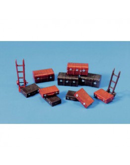 MODELSCENE PLASTIC KITS - OO/HO SCALE - MS5062 - Suitcases, Trunks & Trolleys