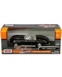 MOTOR MAX 1/24 DIE CAST AUTO - 73224 1957 CHEVROLET CORVETTE CONVERTIBLE - BLACK - MX73224