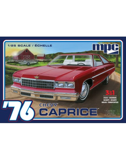 MPC 1/25 SCALE PLASTIC MODEL KIT - 963 - 1978 CHEVROLET CAPRICE w/TRAILER  MPC963