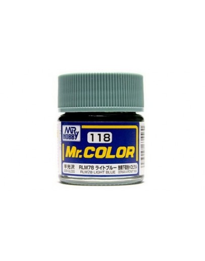 MR HOBBY MR COLOR LACQUER - C-118 Semi-Gloss RLM78 Light Blue