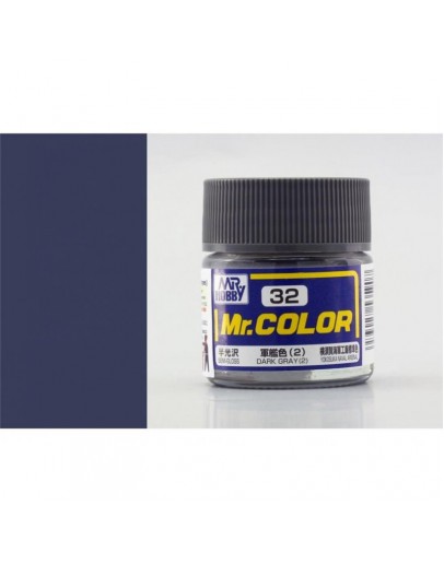 MR HOBBY MR COLOR LACQUER - C-032 Semi-Gloss Dark Grey (2)