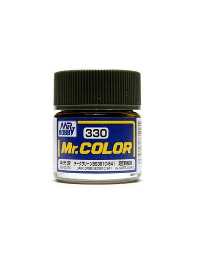 MR HOBBY MR COLOR LACQUER - C-330 Semi-Gloss Dark Green BS381C/641