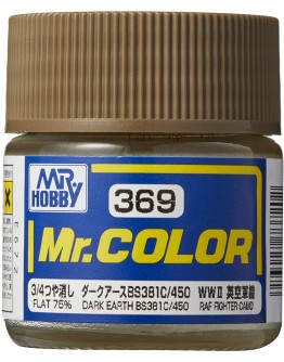MR HOBBY MR COLOR LACQUER - C-369 Flat 75% Dark Earth (BS381C/450)