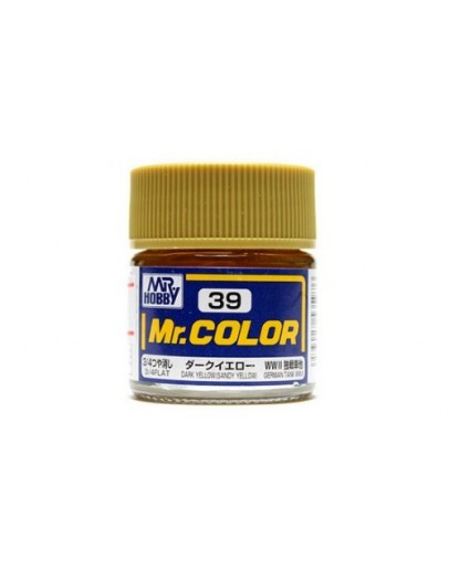 MR HOBBY MR COLOR LACQUER - C-039 3/4 Flat Dark Yellow (Sandy Yellow)