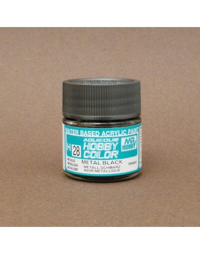 MR HOBBY AQUEOUS PAINT - H-028 Metallic Metal Balck