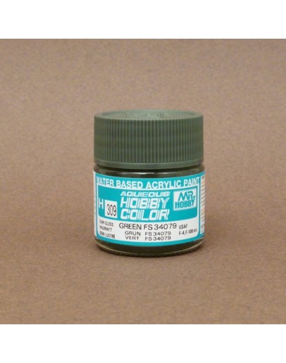 MR HOBBY AQUEOUS PAINT - H-309 Semi-Gloss Green (FS 34079)