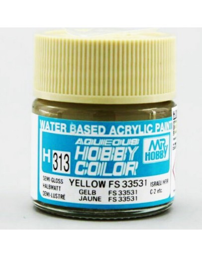 MR HOBBY AQUEOUS PAINT - H-313 Semi-Gloss Yellow (FS 33531)