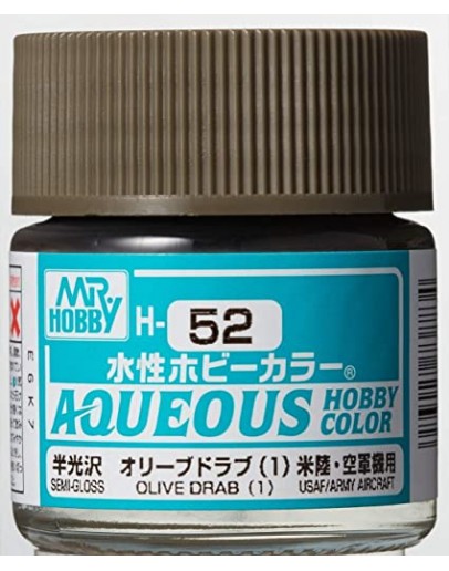 MR HOBBY AQUEOUS PAINT - H-052 Semi-Gloss Olive Drab (1)