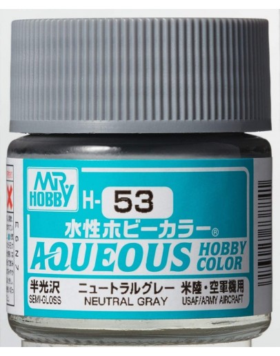 MR HOBBY AQUEOUS PAINT - H-053 Semi-Gloss Netutral Gray