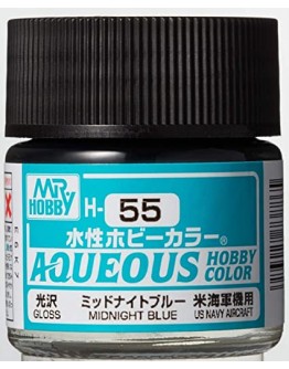 MR HOBBY AQUEOUS PAINT - H-055 Gloss Midnight Blue