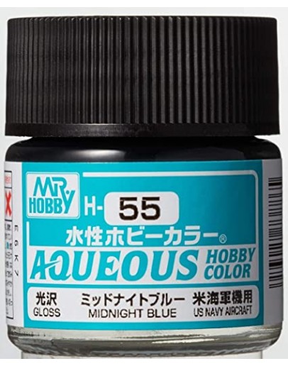 MR HOBBY AQUEOUS PAINT - H-055 Gloss Midnight Blue