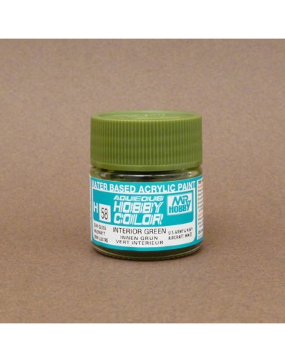 MR HOBBY AQUEOUS PAINT - H-058 Semi-Gloss Interior Green