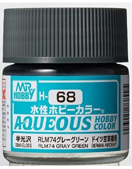 MR HOBBY AQUEOUS PAINT - H-068 Semi-Gloss RLM74 Gray Green