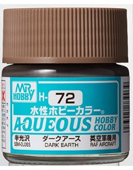 MR HOBBY AQUEOUS PAINT - H-072 Semi-Gloss Dark Earth
