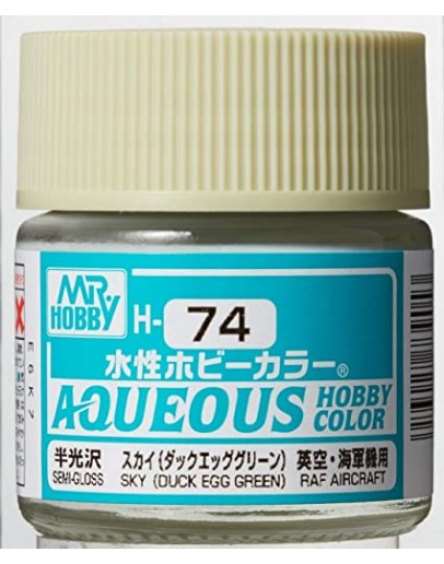 MR HOBBY AQUEOUS PAINT - H-074 Semi-Gloss Sky (Duck Egg Green)