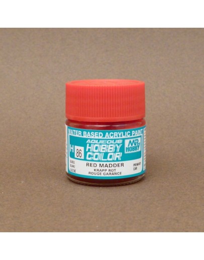 MR HOBBY AQUEOUS PAINT - H-086 Gloss Red Madder