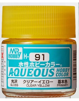 MR HOBBY AQUEOUS PAINT - H-091 Gloss Clear Yellow