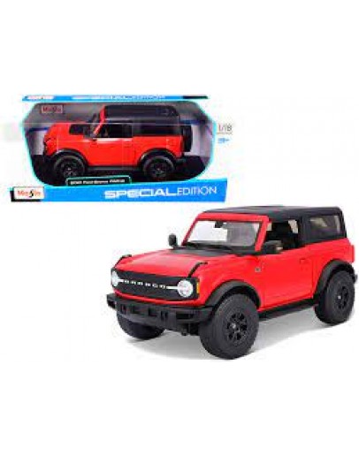 MAISTO 1/18 SCALE DIE-CAST MODEL CAR - 31456R - 2021 BRONCO WILDTRAK RED MAT31456R