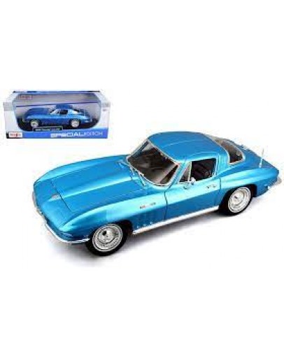 MAISTO 1/18 SCALE DIE-CAST MODEL CAR - 31640BL - 1965 CORVETTE MAT31640BL