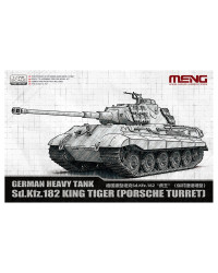MENG 1/72 SCALE PLASTIC MODEL MILITARY KIT - 72010 - GERMAN HEAVY TANK SD.KFZ.182 KING TIGER (PORSCHE TURRET)