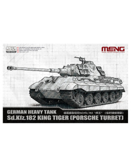 MENG 1/72 SCALE PLASTIC MODEL MILITARY KIT - 72010 - GERMAN HEAVY TANK SD.KFZ.182 KING TIGER (PORSCHE TURRET)