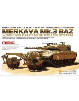 MENG 1/35 SCALE PLASTIC MILITARY MODEL KIT - TS-005 - Israel Main Battle Tank Merkava Mk.3 BAZ w/Nochri Dalet Mine Roller System