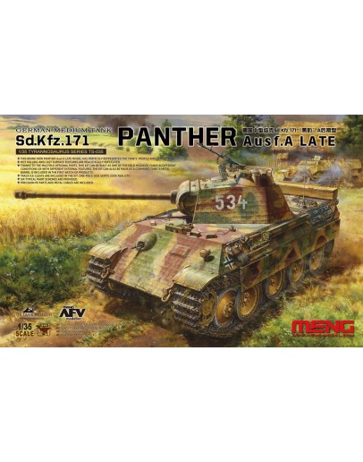 MENG 1/35 SCALE PLASTIC MILITARY MODEL KIT - TS-035 - German Medium Tank sd.kfz.171 Panther AUSF .A Late MMTS035