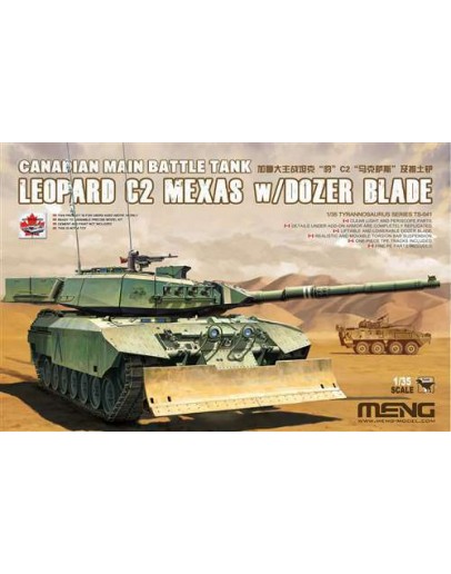 MENG 1/35 SCALE PLASTIC MILITARY MODEL KIT - TS-041 - Canadian Main Battle Tank Leopard C2 Mexas w/Dozer Blade MMTS041