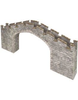 METCALFE OO/HO SCALE CARD BUILDING KIT - PO296 CASTLE WALL BRIDGE